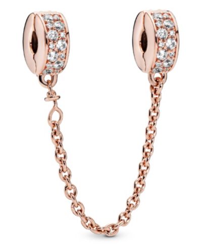 Шарм Pandora Sterling Silver Clear Pave Safety Chain Clip