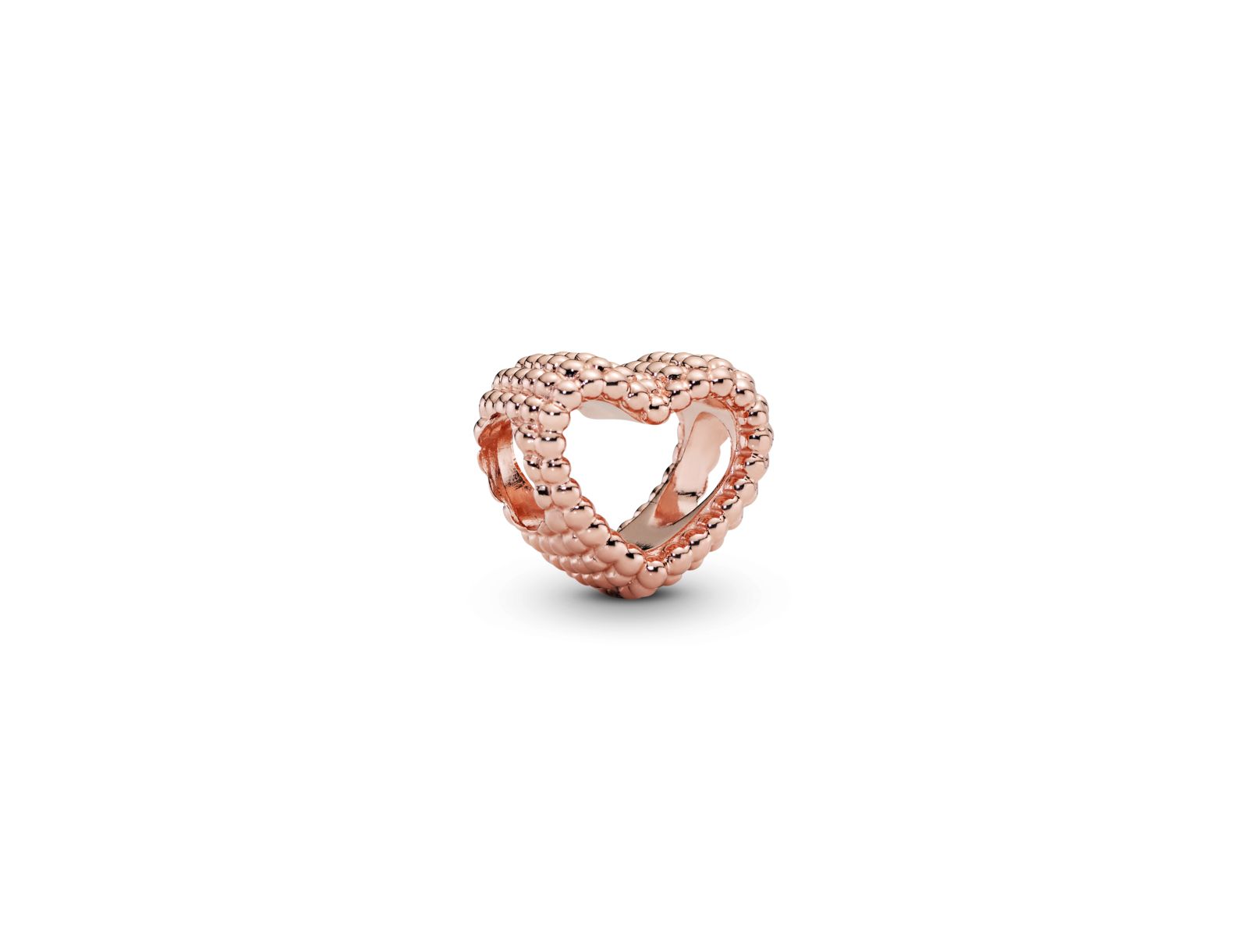 Pandora 14K Rose Gold-Plated Beaded Open Heart Charm