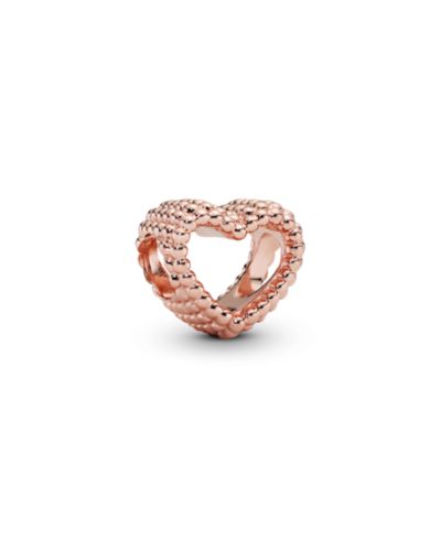 Pandora Подвеска Beaded Open Heart из позолоченного розового золота 14K