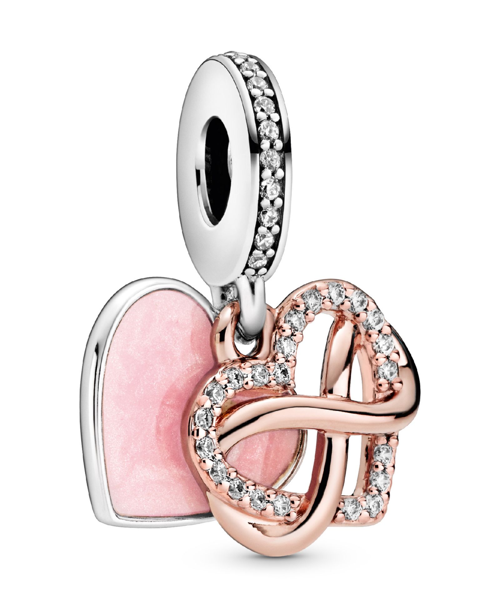 Pandora Cubic Zirconia Sparkling Infinity Heart Dangle Charm