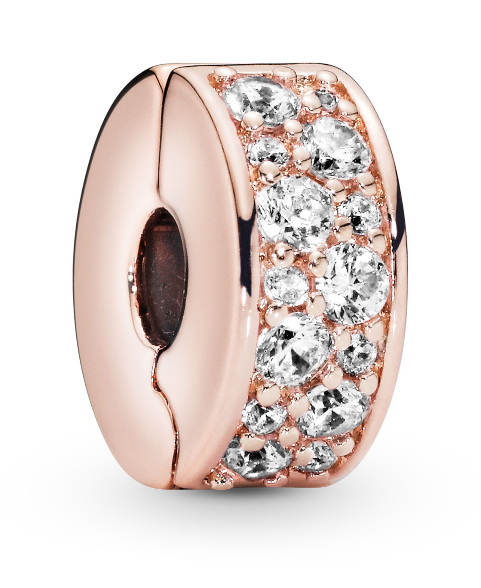 Pandora шарм с кубическим цирконием Pave Fixed Clip