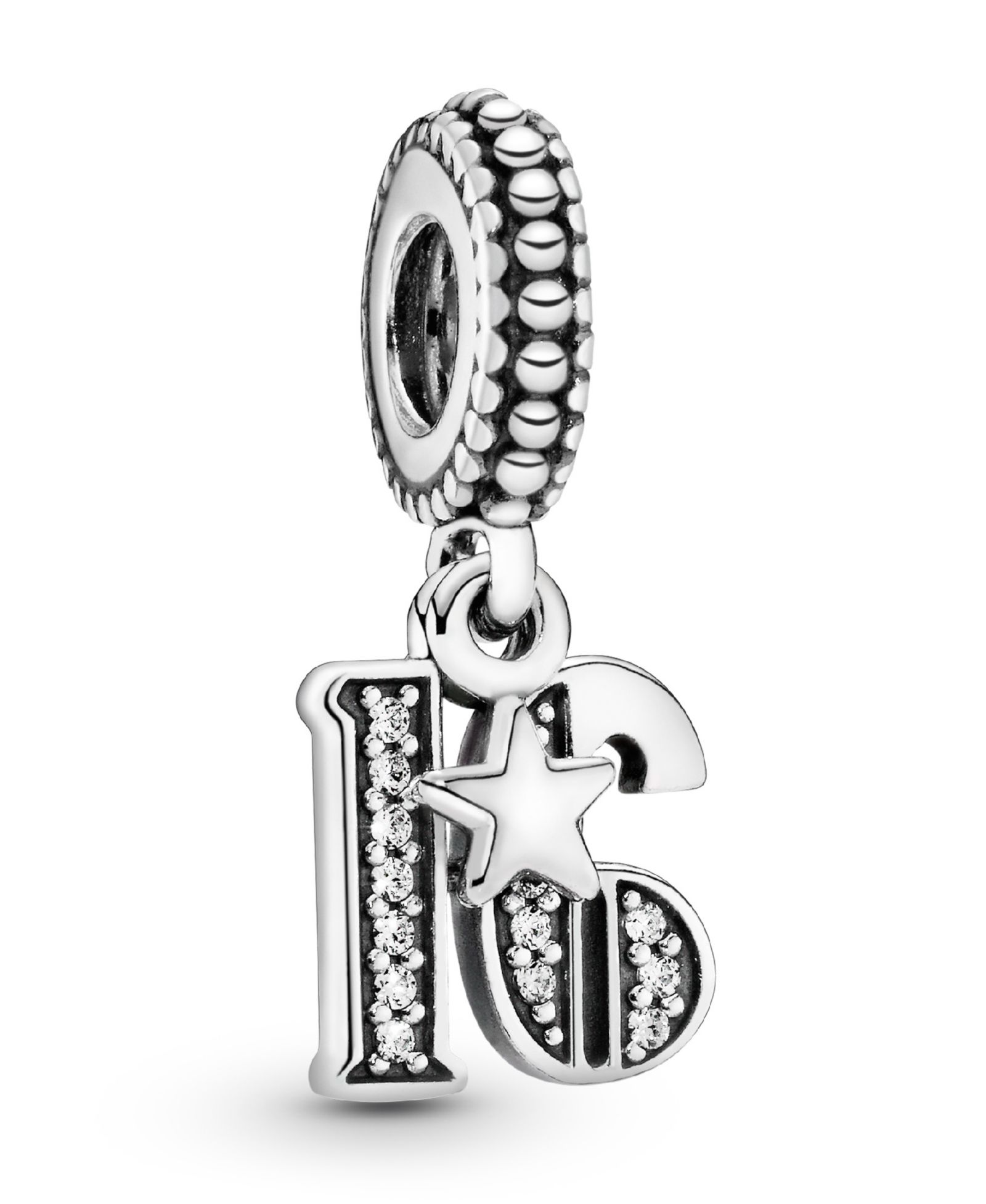 Подвеска-шарм Pandora Cubic Zirconia 16th Celebration
