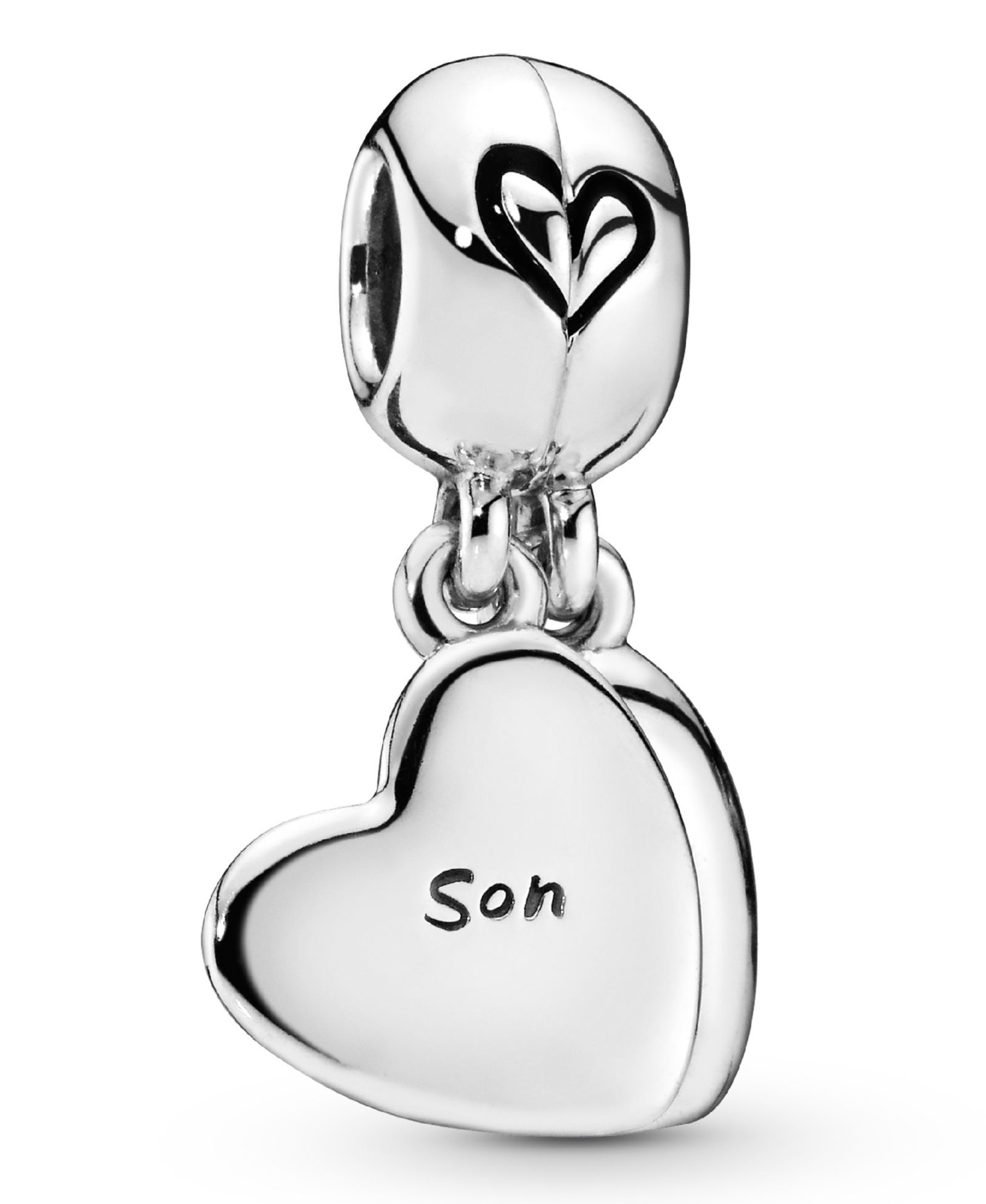 Pandora Sterling Silver Mother Son Heart Split Dangle Charm