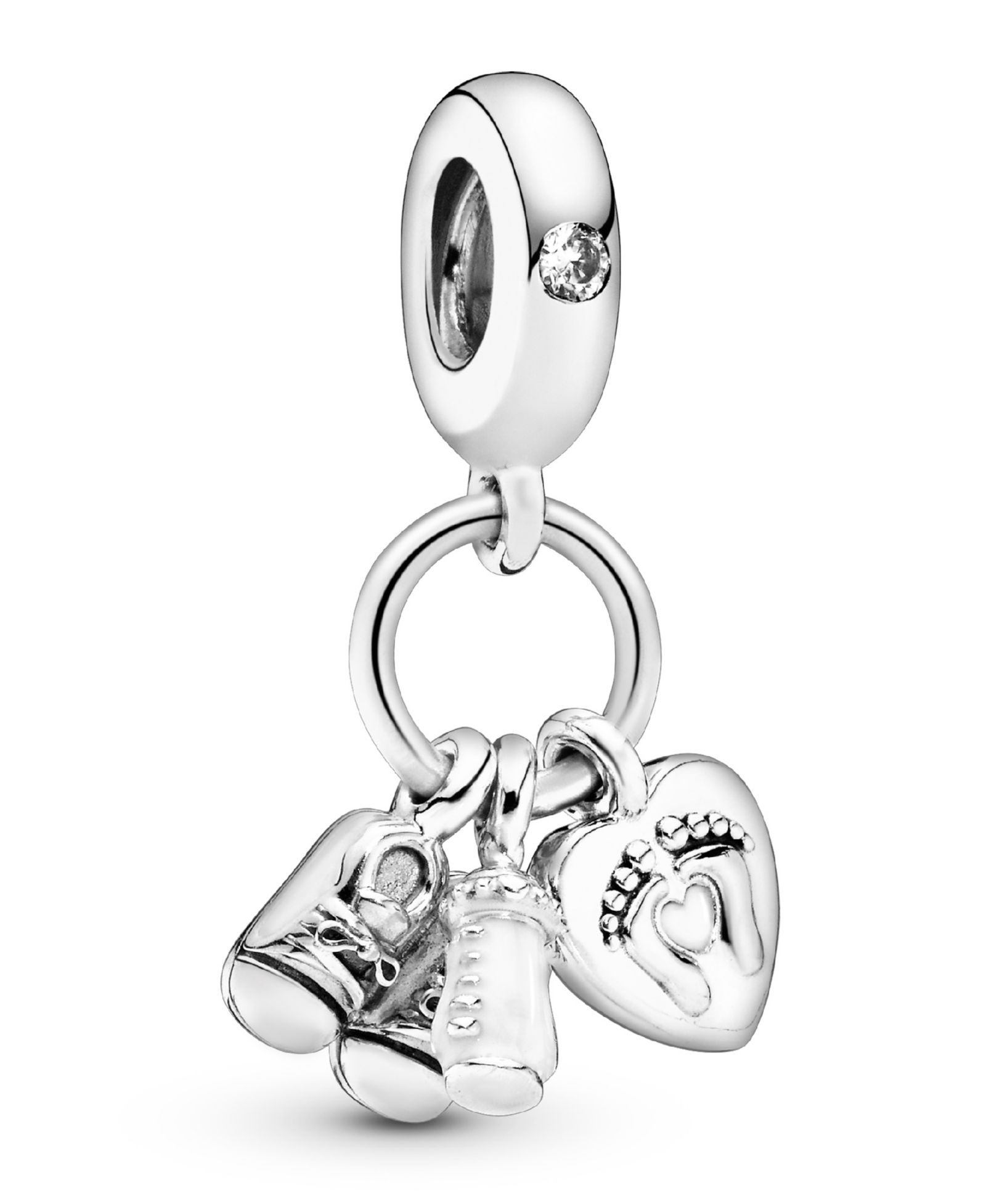 Pandora Cubic Zirconia Baby Bottle and Shoes Dangle Charm