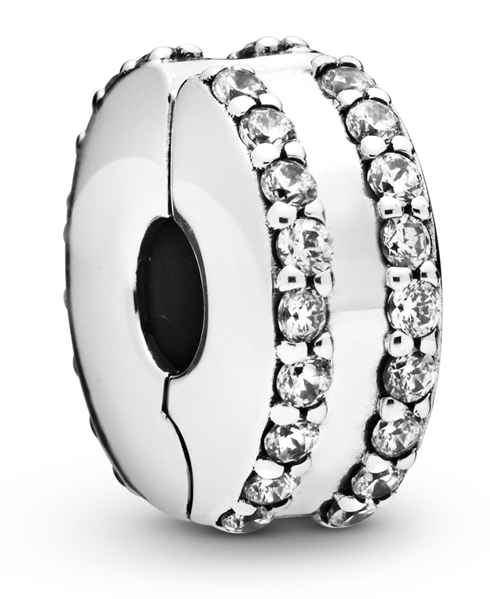 Подвеска-шарм Pandora Cubic Zirconia Double Lined Pave Fixed Clip