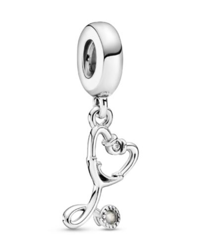 Подвеска-шарм Pandora Cubic Zirconia Stethoscope Heart Dangle