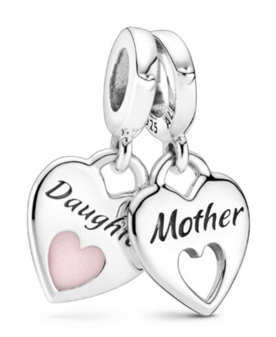 Pandora шарм Double Heart Split из стерлингового серебра