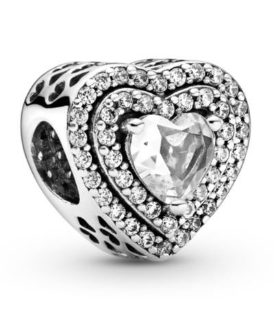 Pandora Шарм Sparkling Leveled Hearts с Cubic Zirconia