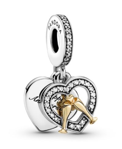 Подвеска Pandora Cubic Zirconia Two-Tone Happy Anniversary Dangle Charm