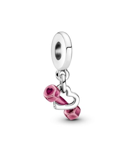 Pandora Sterling Silver Dumbbell Heart Dangle Charms