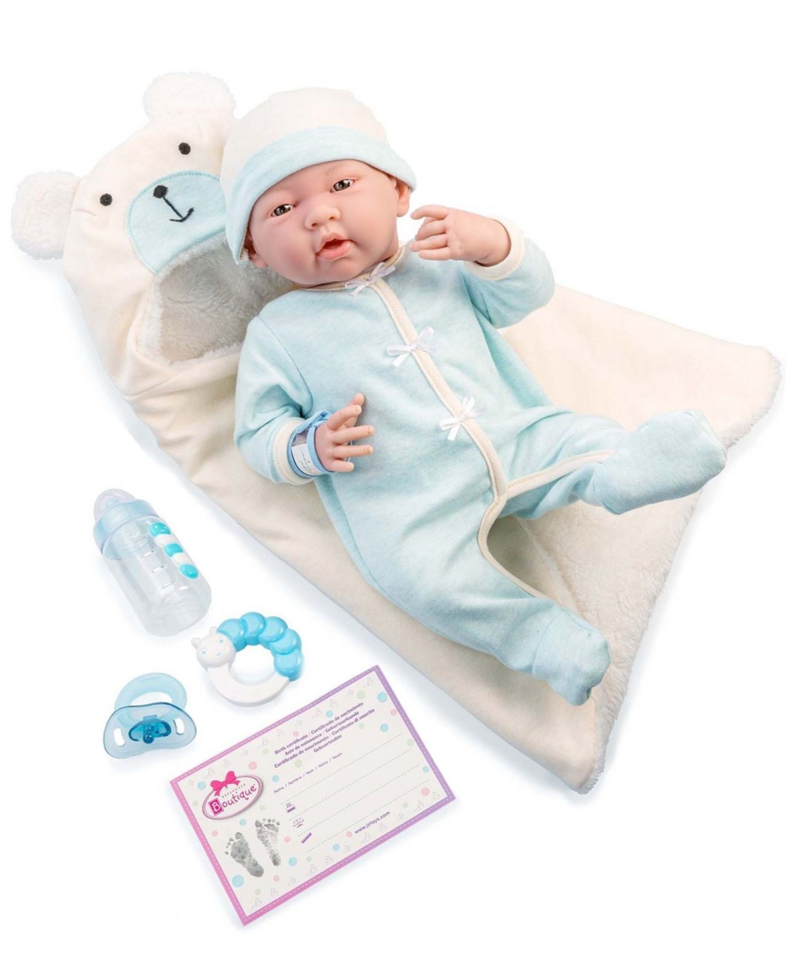 Набор подарков La Newborn Nursery 15.5" Baby Doll Bunting Bear, 9 предметов