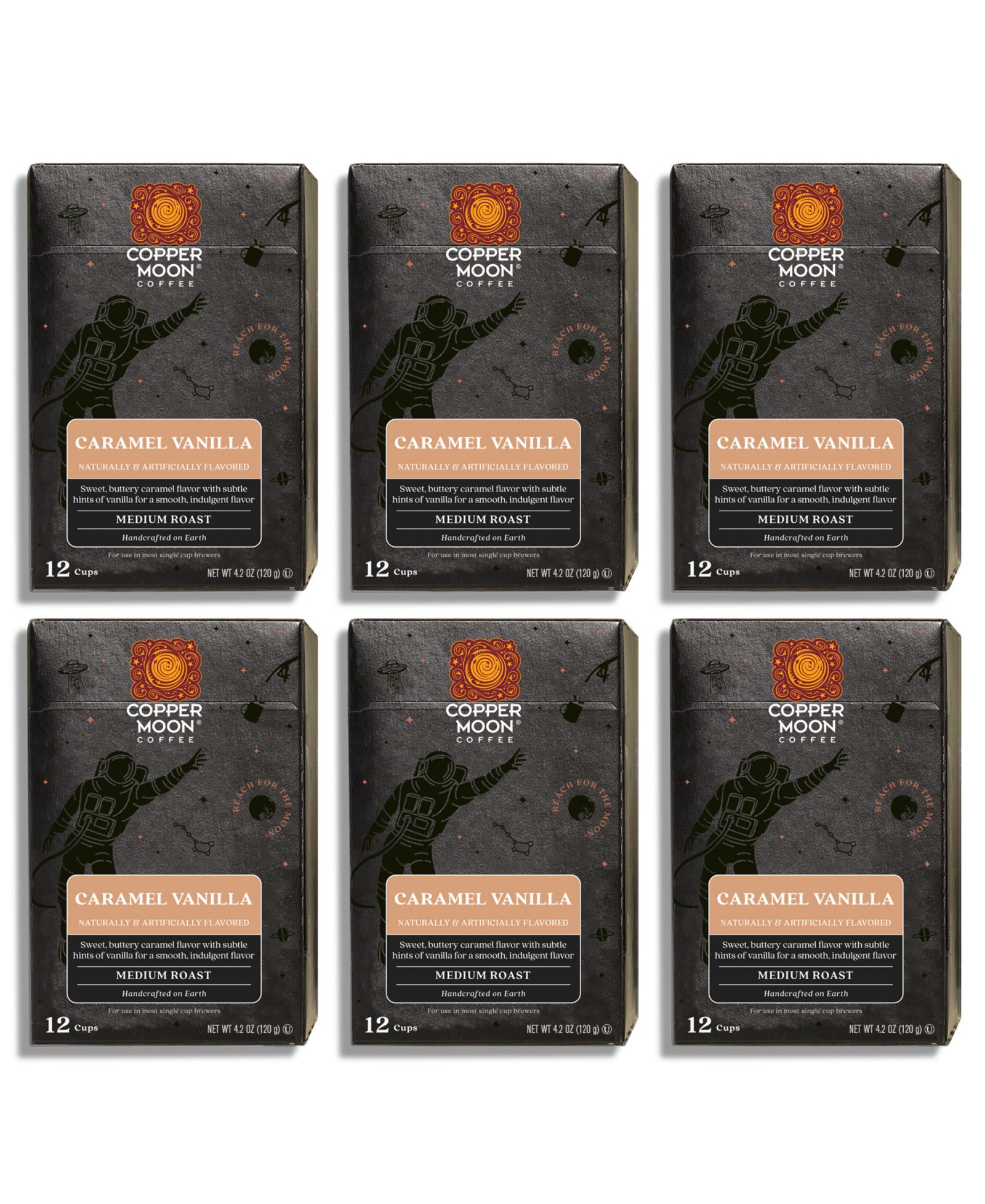 Copper Moon Coffee Caramel Vanilla Single Serve Coffee Pods, 72 Count