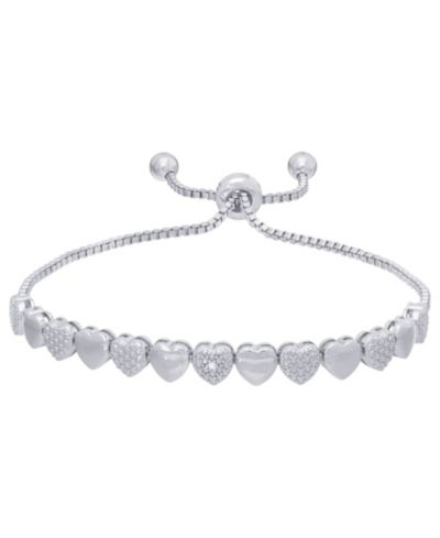 Браслет Bolo Diamond Accent Heart Link Adjustable