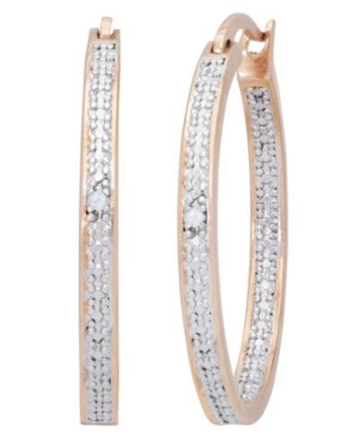 Серьги-кольца с бриллиантовым акцентом Diamond Accent Round Hoop