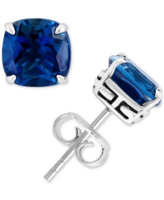 Серебряные серьги-гвоздики EFFY® London с голубым топазом в форме подушки (6-1/10 карат суммарно)