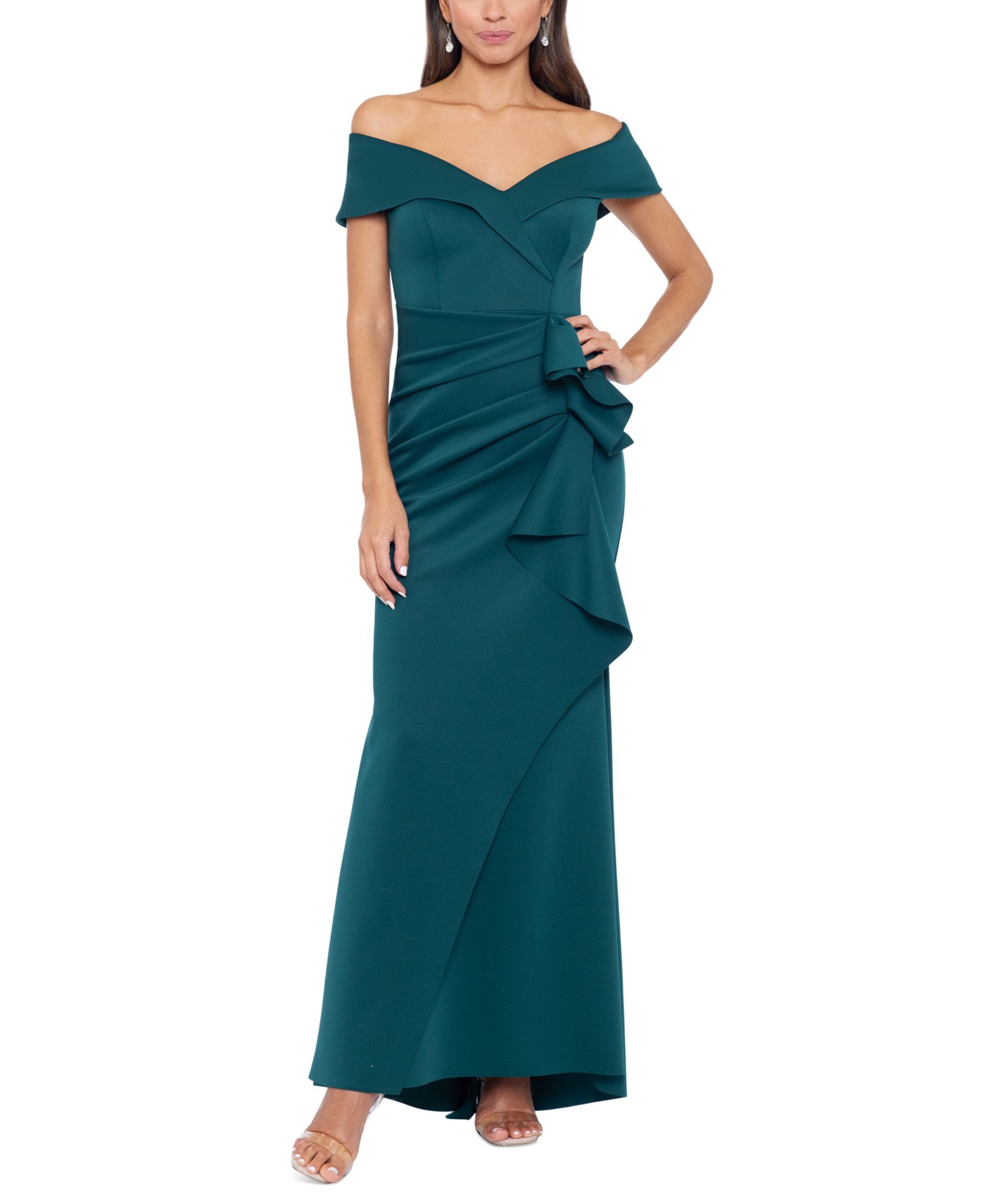 XSCAPE Женское вечернее платье Scuba Off-The-Shoulder