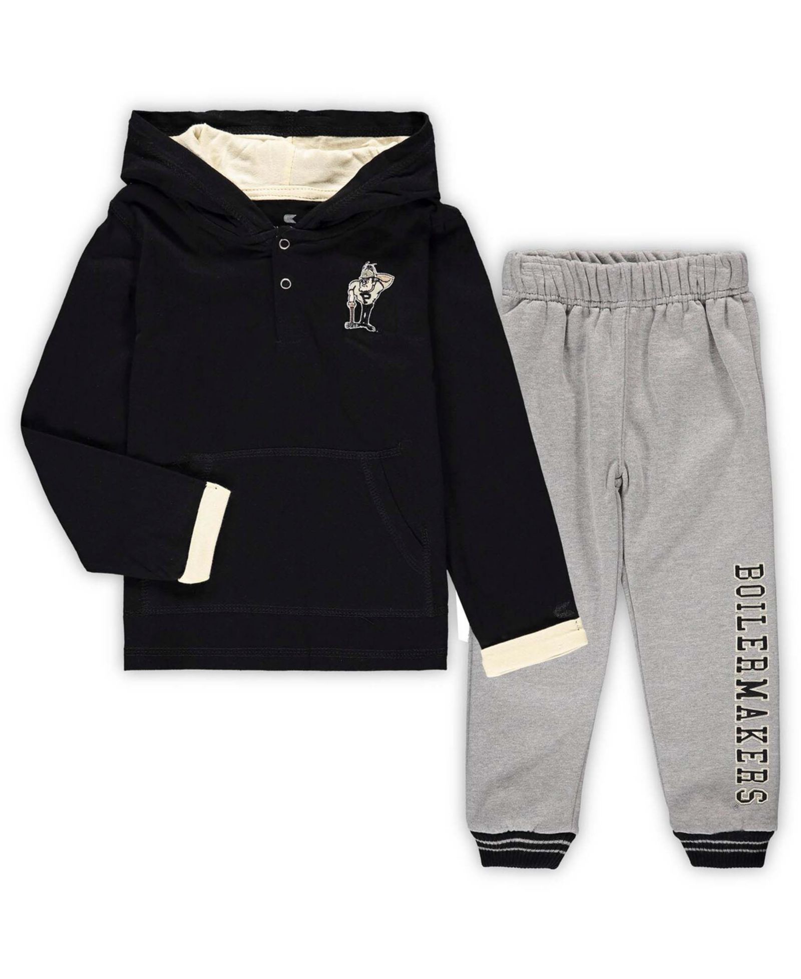 Комплект худи и штанов Colosseum для малышей и детей Purdue Boilermakers Poppies Black, Heathered Gray, набор из 2 шт
