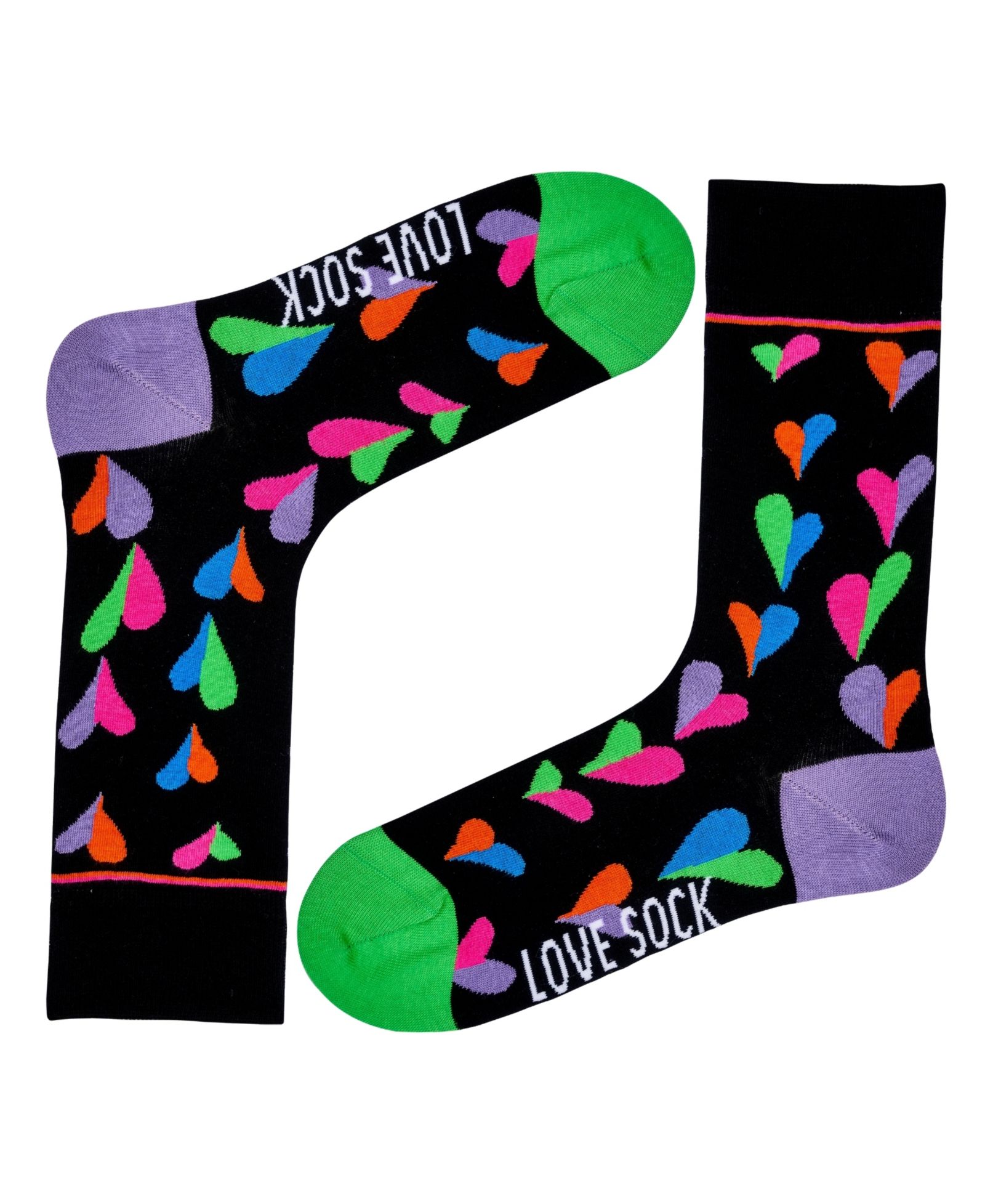 Funky Hearts Cotton Women's Crew Socks