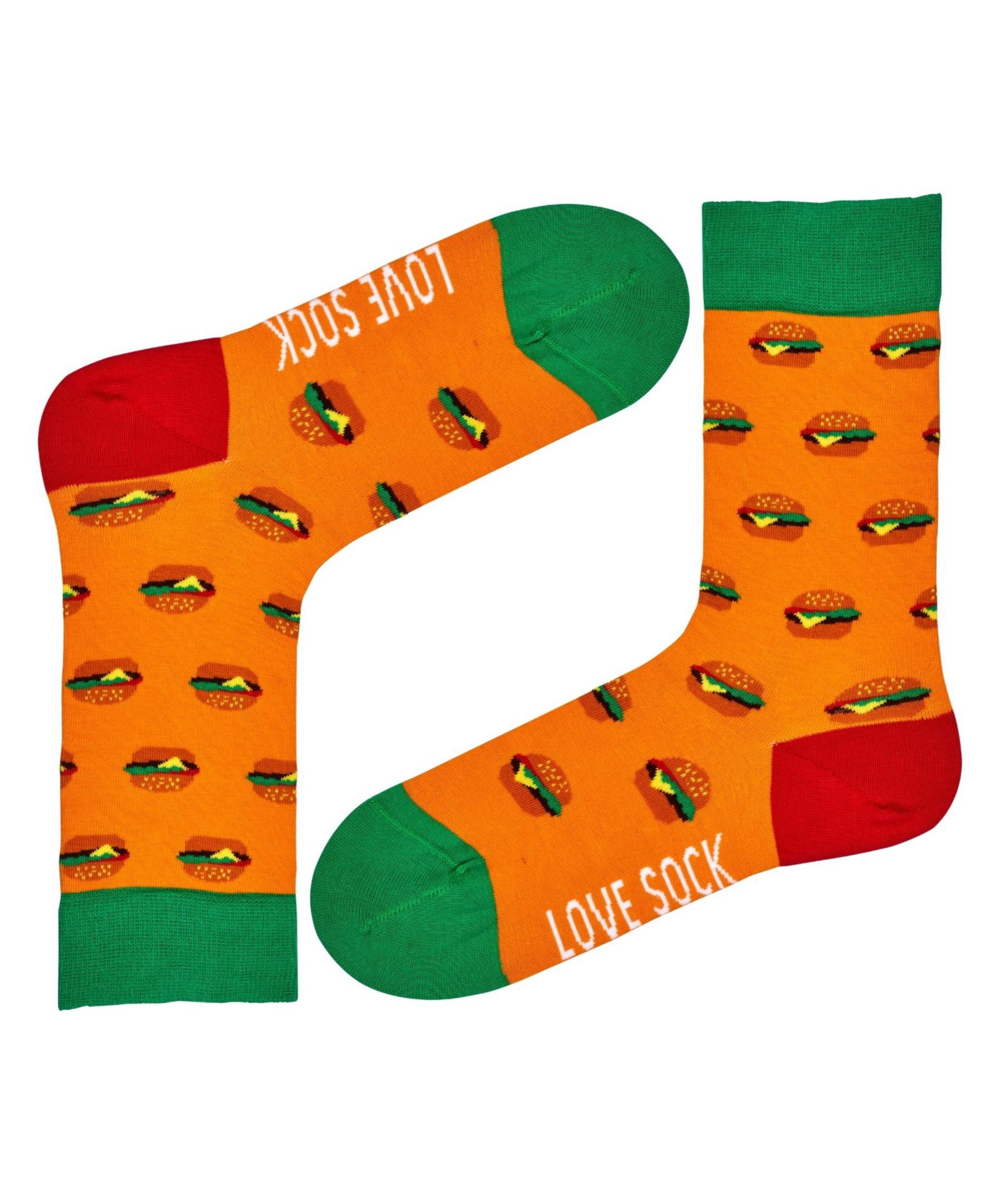 Burger Novelty Cotton Colorful Fun Novelty Crew Socks