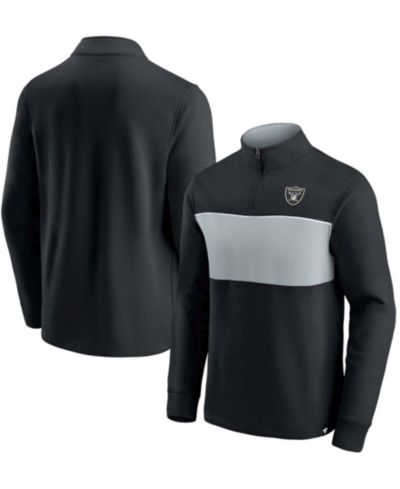 Мужская куртка Fanatics Black and Silver Las Vegas Raiders Block Party Quarter-Zip