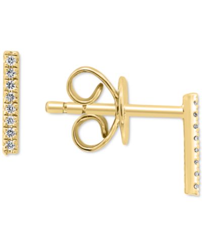 Серьги-гвоздики EFFY® Diamond Bar из стерлингового серебра или позолоченного стерлингового серебра