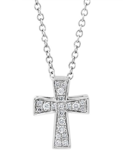EFFY® Подвеска Diamond Cross 18" из стерлингового серебра (1/10 ct. t.w.)