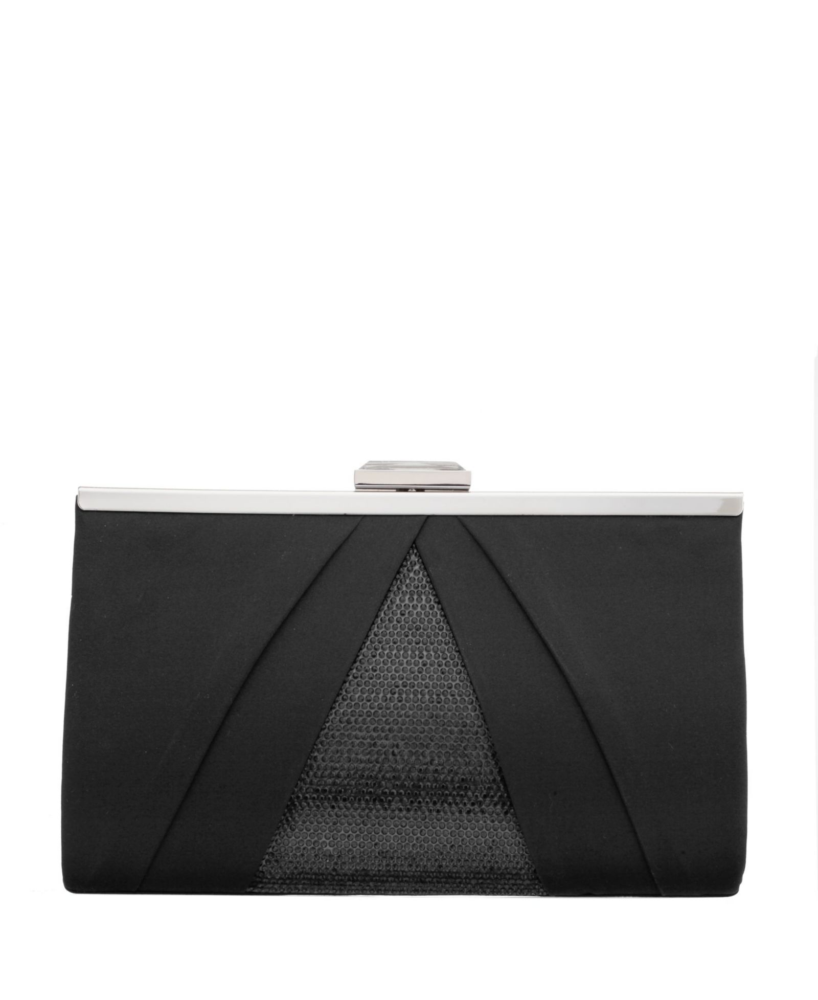 Women's Pleated Stain Crystal Frame Clutch