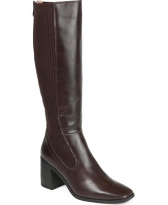Женские высокие сапоги Journee Collection Winny на широкую голень с блочным каблуком