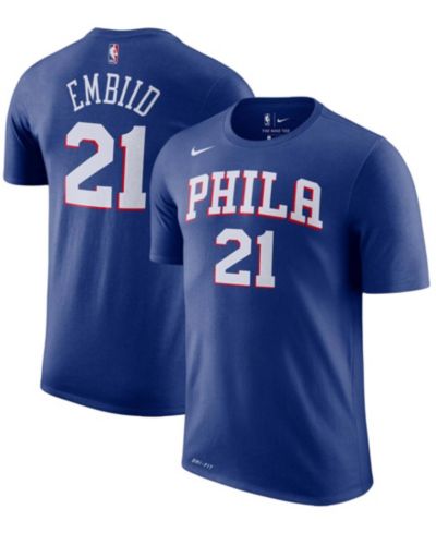 Мужская спортивная футболка Nike с именем и номером игрока Joel Embiid Philadelphia 76ers