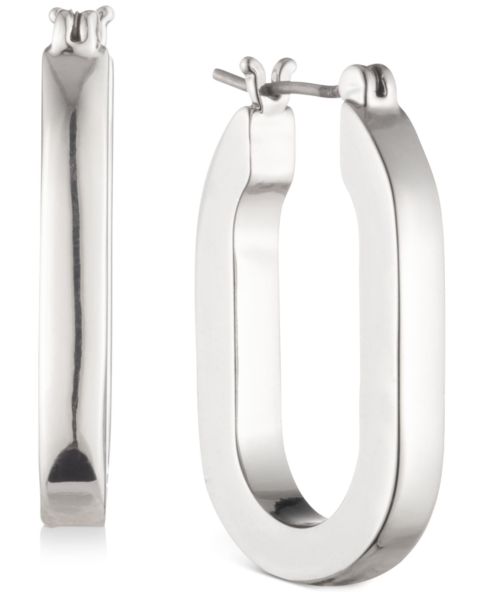 Karl Lagerfeld Paris серебристые серьги-кольца, 1"