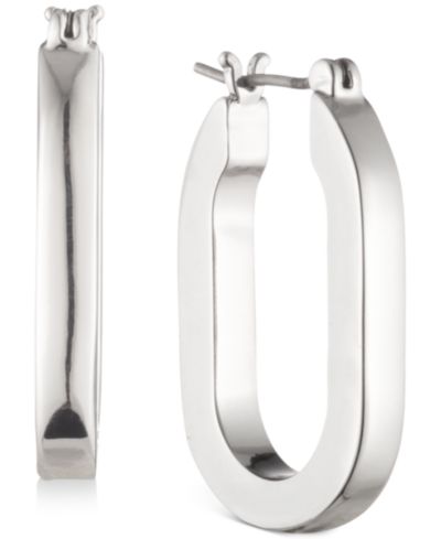 Karl Lagerfeld Paris серебристые серьги-кольца, 1"