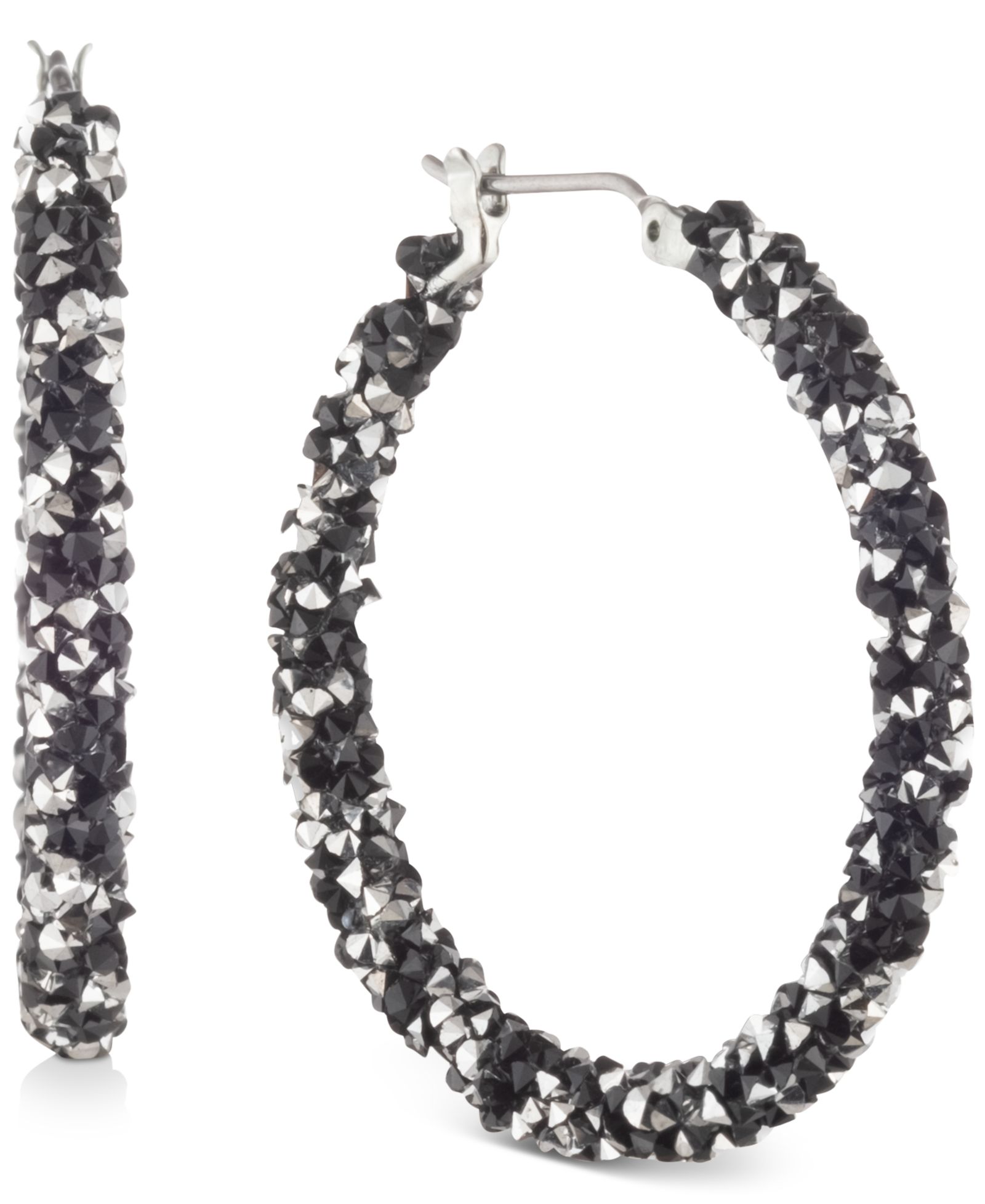 Серьги-кольца Karl Lagerfeld Paris Crystal, 1-1/4"
