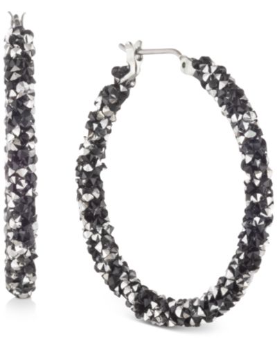 Серьги-кольца Karl Lagerfeld Paris Crystal, 1-1/4"