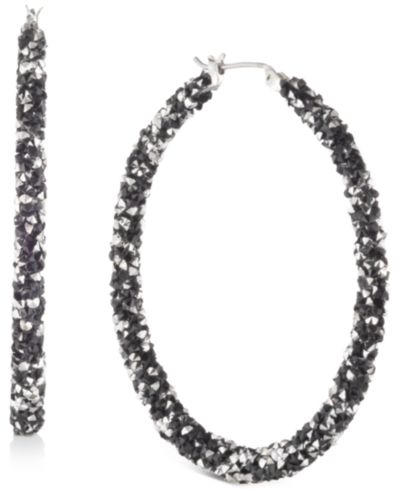Karl Lagerfeld Paris серьги-кольца с кристаллами, 2"