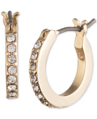 Karl Lagerfeld Paris Extra-Small Pavé Hoop Earrings, 0.35"