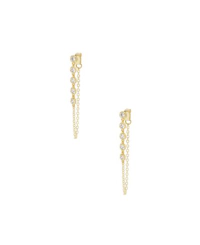 ETTIKA Crystal Gold-Plated Chain Dangle Earrings