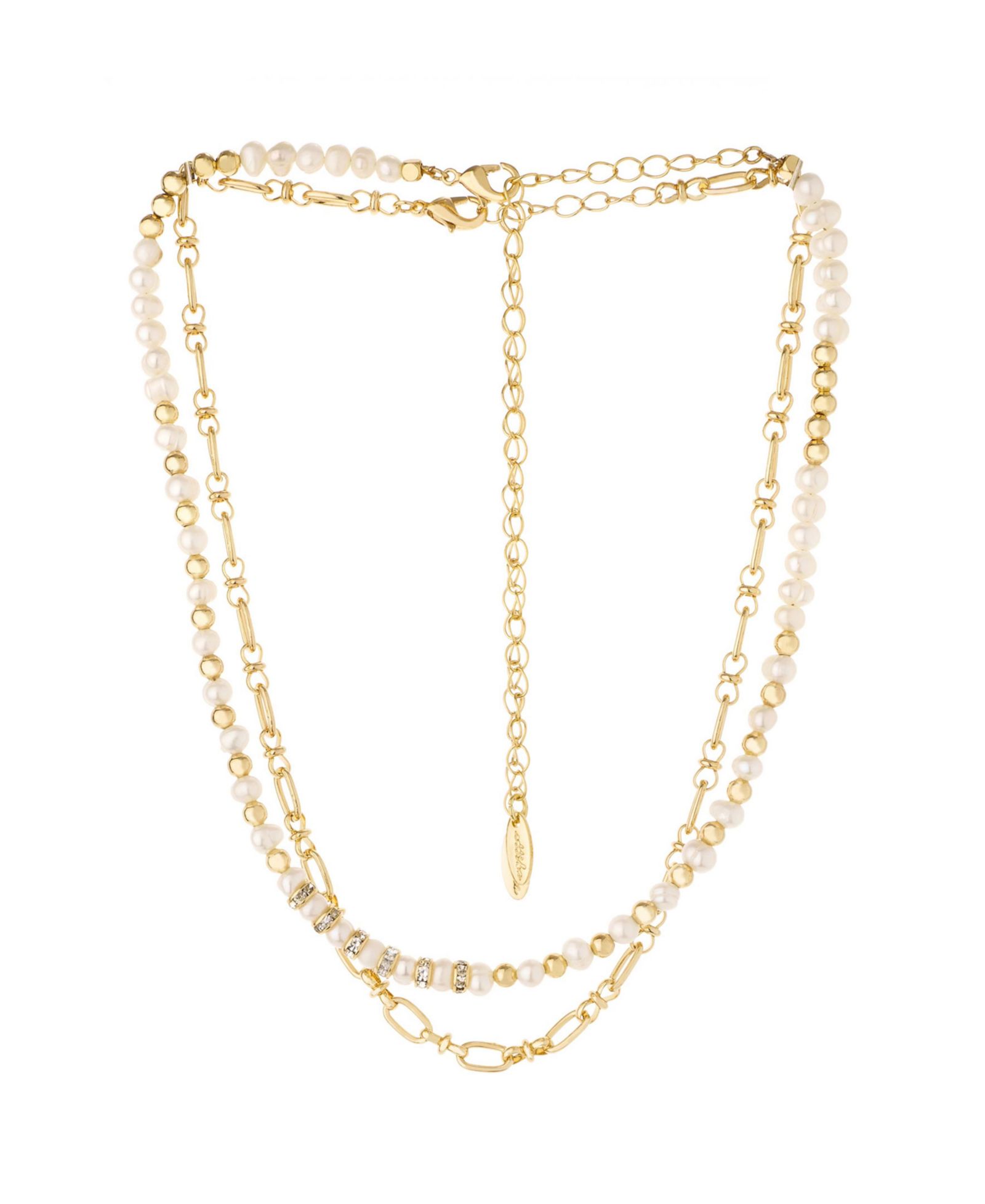 ETTIKA Beaded Freshwater Pearl Chain Necklace Set