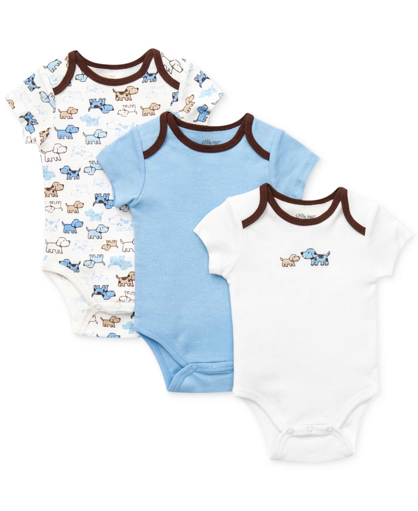Детские боди Little Me Baby Boys Cute Puppies, Pack of 3