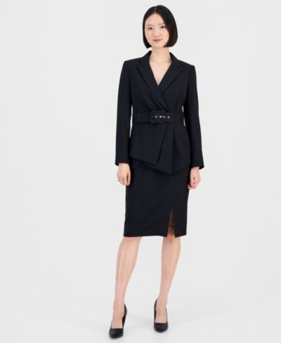 Женский костюм Tahari ASL Asymmetrical Belted Jacket & Pencil Skirt