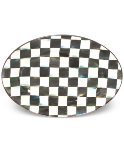 Декоративное блюдо Mackenzie-Childs Courtly Check Enameled Steel Small Oval