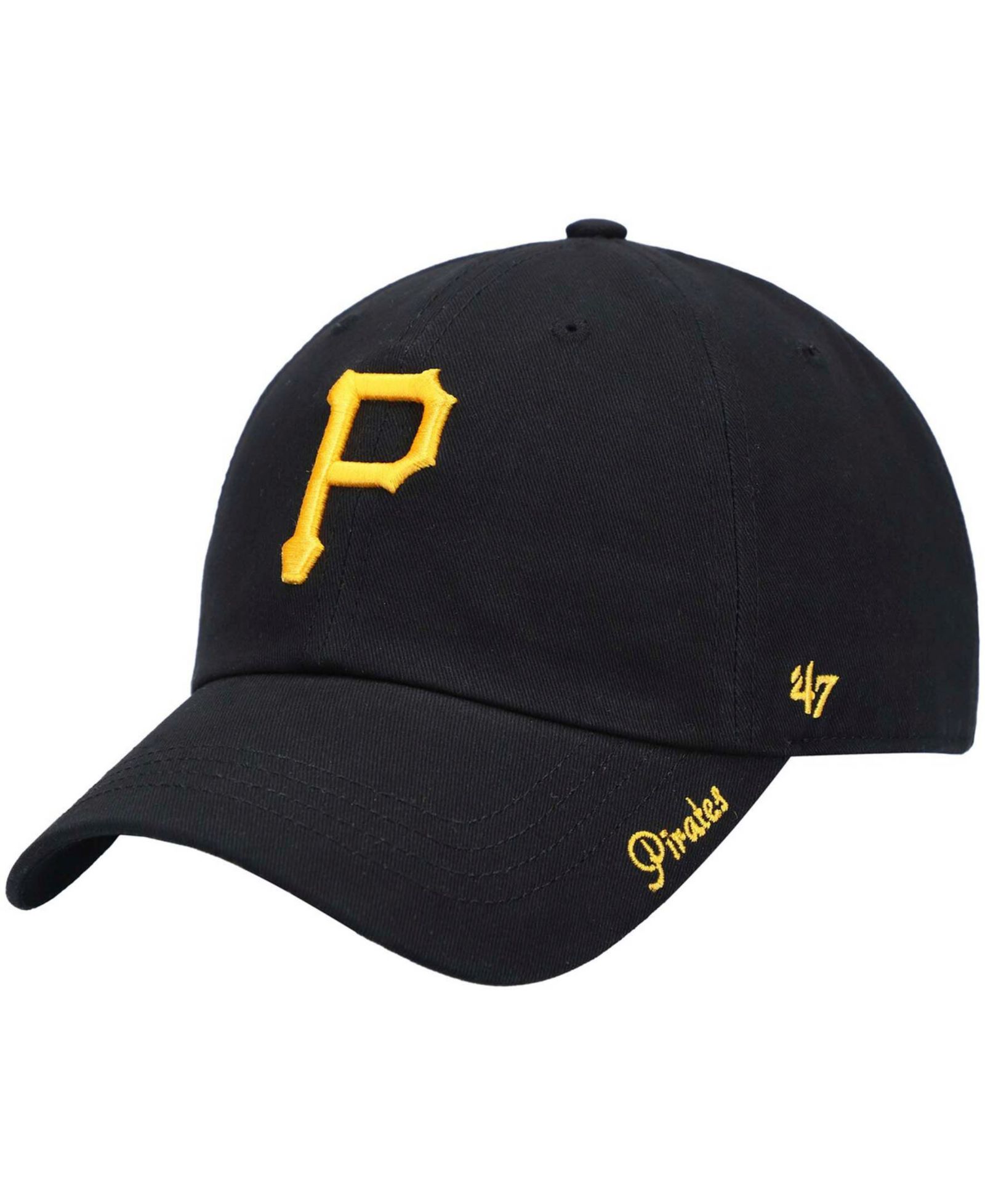 Женская кепка '47 Brand Pittsburgh Pirates Team Miata Clean Up регулируемая, черная