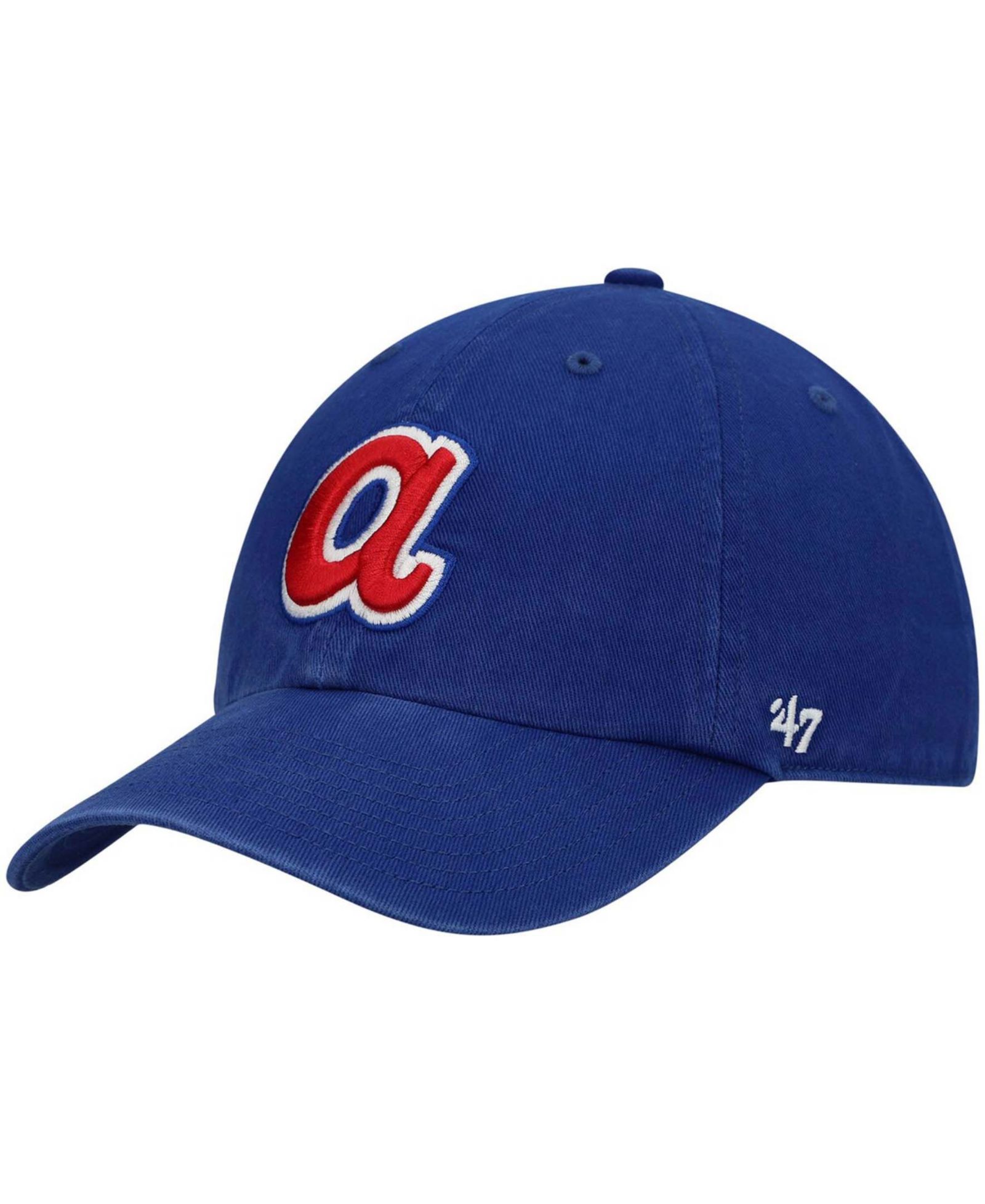 Мужская кепка Men's Royal Atlanta Braves 1972 Logo Cooperstown Collection Clean Up Adjustable Hat