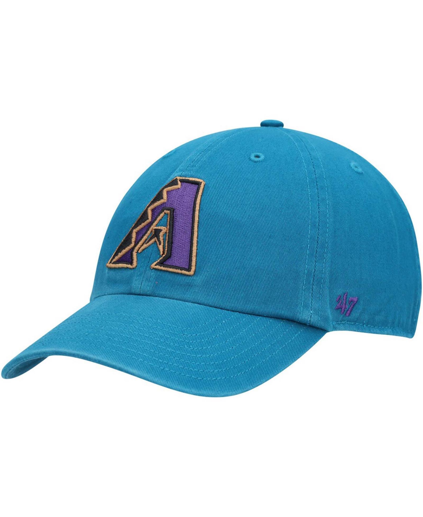 Мужская бейсболка '47 Brand Teal Arizona Diamondbacks Logo Cooperstown Collection Clean Up Adjustable Hat