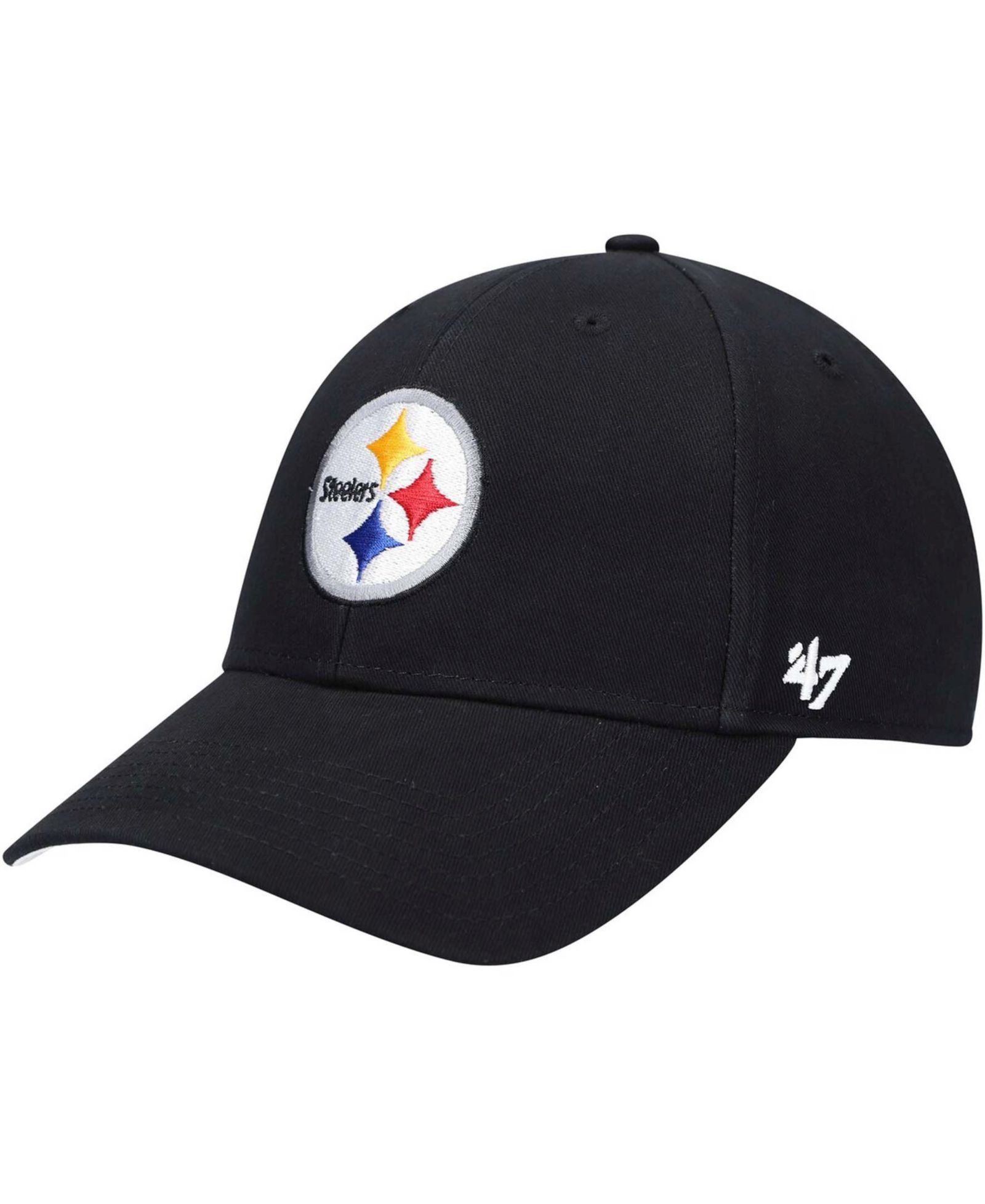 Детская кепка '47 BRAND Black Pittsburgh Steelers Basic MVP Adjustable