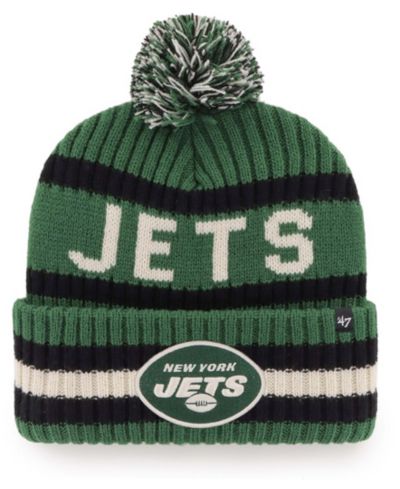 Мужская вязаная шапка с помпоном New York Jets, зеленая