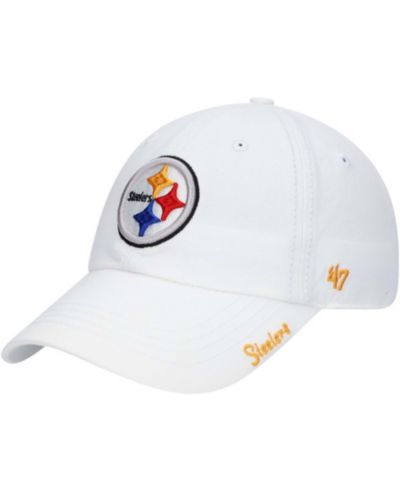 Женская белая регулируемая кепка Pittsburgh Steelers Miata Clean Up Logo