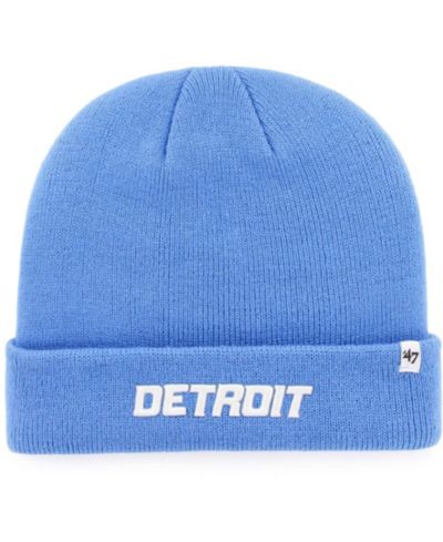 Мужская синяя вязаная шапка с отворотом Detroit Lions