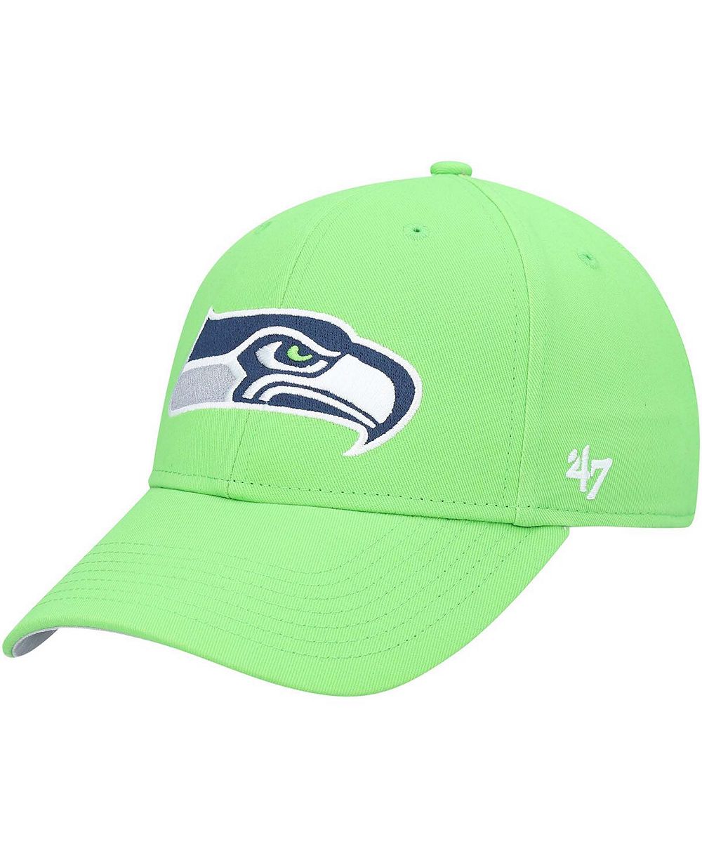 Детская неоново-зеленая кепка Seattle Seahawks Basic Secondary MVP с регулируемым размером
