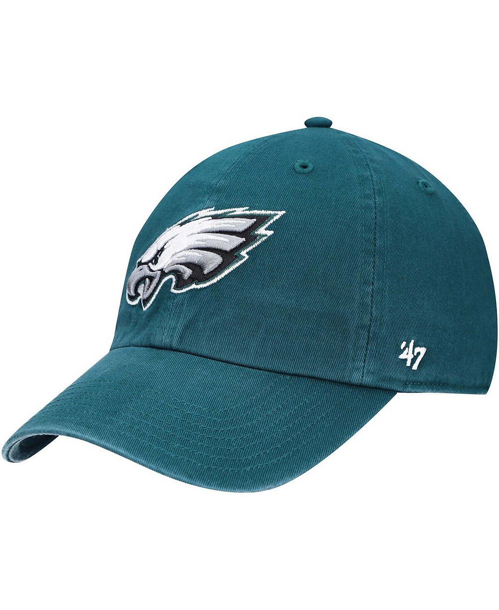 Мужская кепка '47 Brand Midnight Green Philadelphia Eagles Logo Clean Up Adjustable