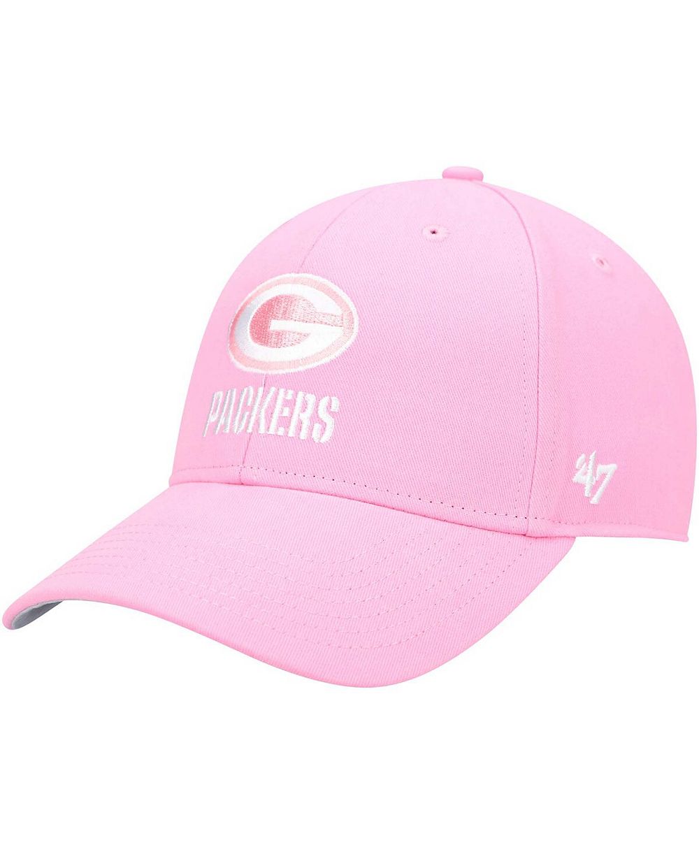 Детская кепка '47 Brand Pink Green Bay Packers Rose MVP с регулируемым размером